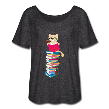 Katzen T-Shirt - Kätzchen Katzen Wein und Bücher Geschenk Katze Buch Wein Katze