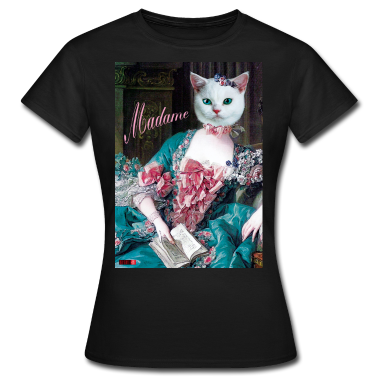 Katzen T-Shirt - 04 Katze Cat Madame Dame Lady Queen