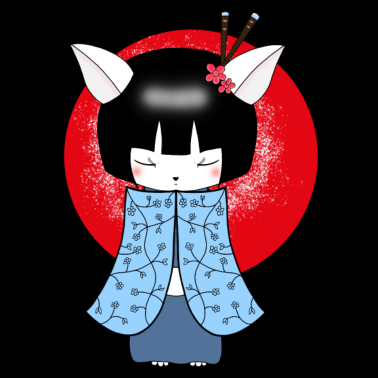 Motiv Katze Geisha Japan