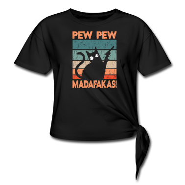 Katzen T-Shirt - Katze Pew Pew Madafakas Vintage funny Cat