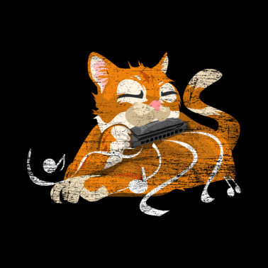 Motiv Mundharmonika Katze