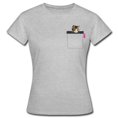 Katzen T-Shirt - Kätzchen in Brusttasche