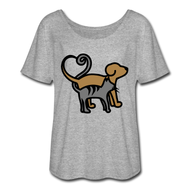 Katzen T-Shirt - Hund mit Katze / Dog with cat / chien avec chat