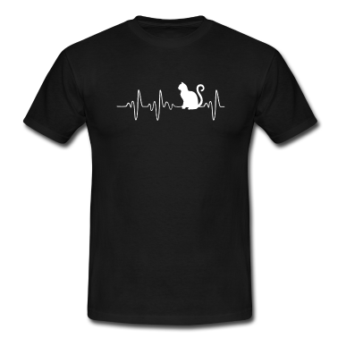 Katzen T-Shirt - Herzschlag Katze