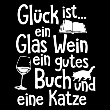Motiv Katzenliebhaber Glück = Wein Buch Katze Geschenk