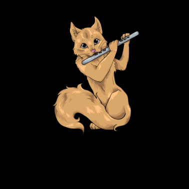 Motiv Querflöte Flöte Katze Flötenspieler Altflöte Flute