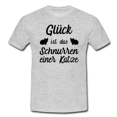 Katzen T-Shirt - T-Shirt Katze Glück Katzen Fan