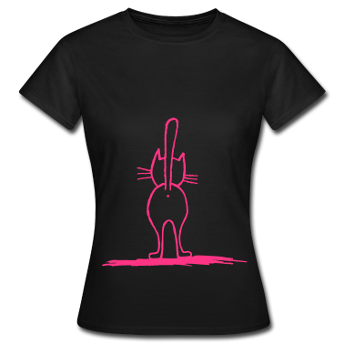 Katzen T-Shirt - Katze von hinten