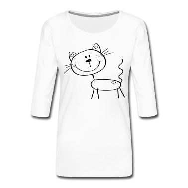 Katzen T-Shirt - Lustige Strichmännchen Katze - Comic - Katzen