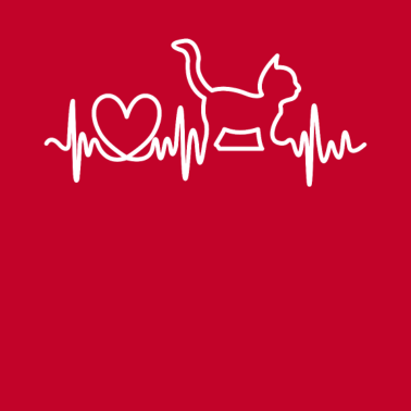 Motiv Herzschlag Katze weiß Geschenkidee