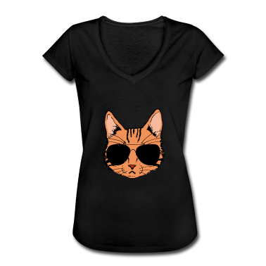 Katzen T-Shirt - Katze mit Sonnenbrille Cooles Kätzchen