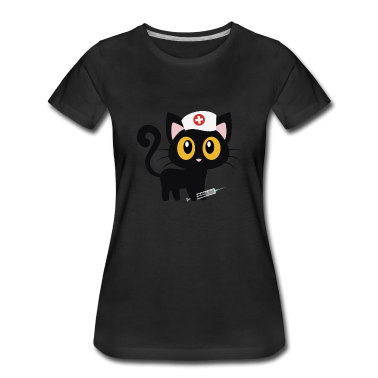 Katzen T-Shirt - Katze Krankenschwester Halloween