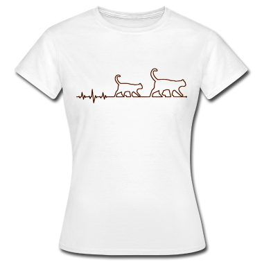 Katzen T-Shirt - Katze Herzschlag