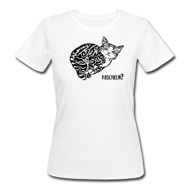 Katzen T-Shirt - Süße Katze Kuscheln