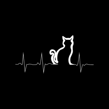 Motiv Herzschlag Katze Katzen T-Shirt Haustier