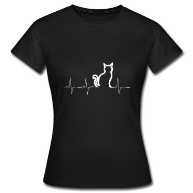 Katzen T-Shirt - Herzschlag Katze Katzen T-Shirt Haustier