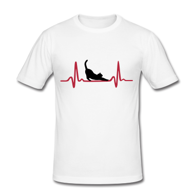 Katzen T-Shirt - Herzschlag und Katze