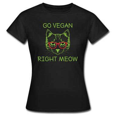 Katzen T-Shirt - Go Vegan Katzen Geschenk Spruch