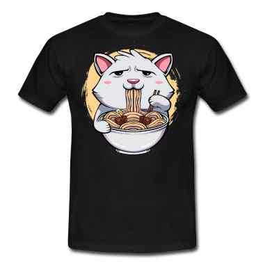 Katzen T-Shirt - Ramen Katze Asiatische Nudeln Japan Geschenk Süß