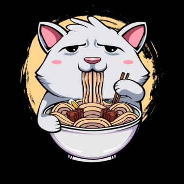 Motiv Ramen Katze Asiatische Nudeln Japan Geschenk Süß