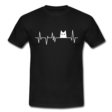 Katzen T-Shirt - Kätzchen Kater Herzschlag Katze Katzenliebhaber