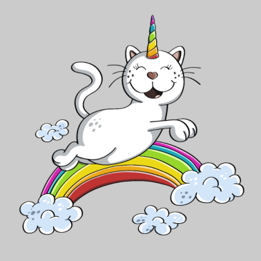Motiv Happy Caticorn Katze - Katze Einhorn Magie Fantasy