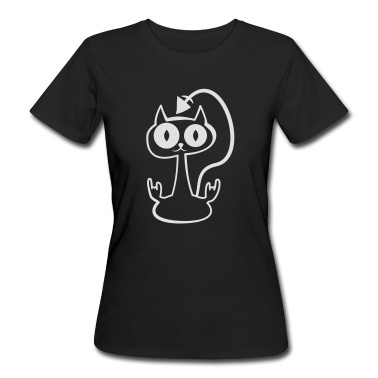 Katzen T-Shirt - bnbm cat outline dark bg