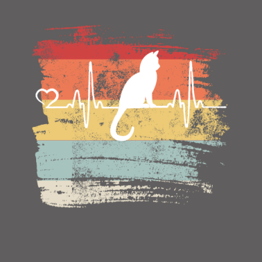 Motiv Katze Vintage Herzschlag Kätzchen Süß Geschenk