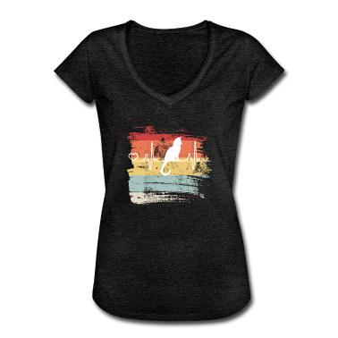 Katzen T-Shirt - Katze Vintage Herzschlag Kätzchen Süß Geschenk