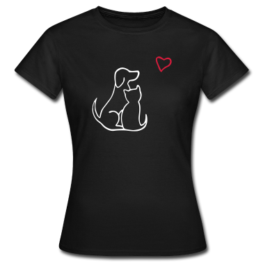 Katzen T-Shirt - hund katze liebe