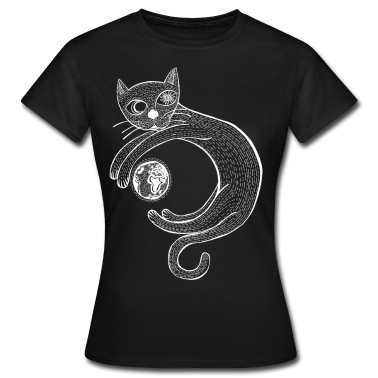 Katzen T-Shirt - Playful Cat (White)