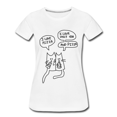 Katzen T-Shirt - I LOVE PIZZA