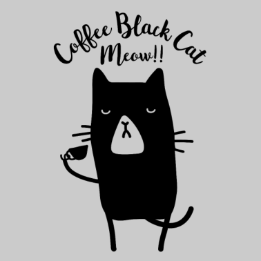 Motiv Kaffee Schwarze Katze Meow