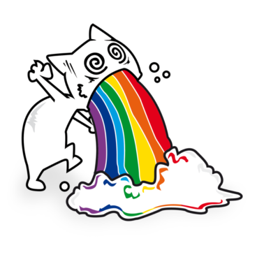 Motiv Regenbogenkotze Katze