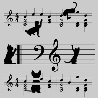 Motiv Noten Musik Katzen Notenschlüssel Katzenjammer