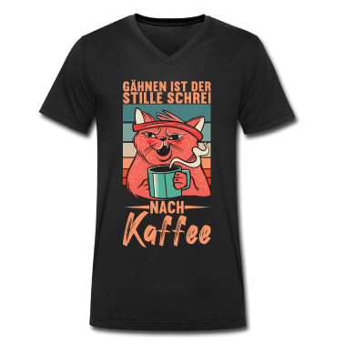 Katzen T-Shirt - Kaffee Kaffeetrinker Katze Büro Geschenk