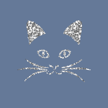 Motiv Katze Gesicht Silber Glitzer