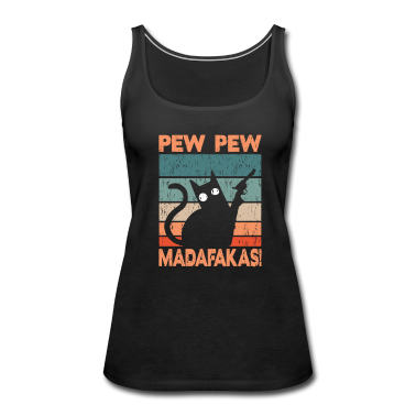 Katzen Tank Top - Katze Pew Pew Madafakas Vintage funny Cat