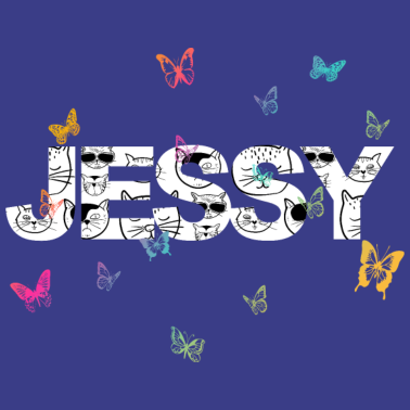 Motiv Jessy - Schöner Name mit Schmetterlingen & Katzen