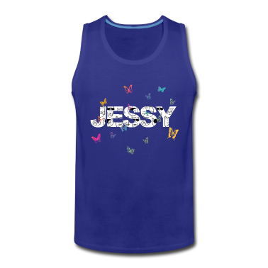 Katzen Tank Top - Jessy - Schöner Name mit Schmetterlingen & Katzen