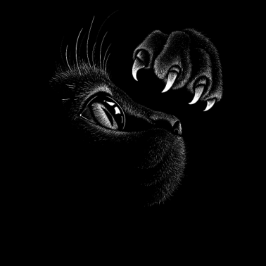 Motiv Katze mit Pfote und ausgefahrenen Krallen episch