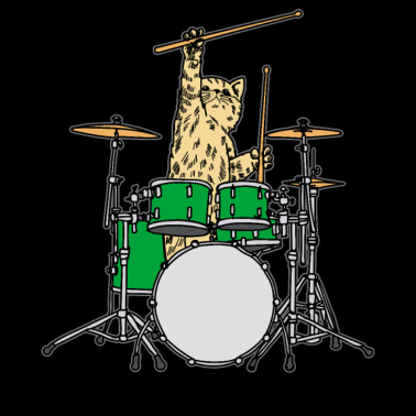 Motiv Katze Schlagzeuger