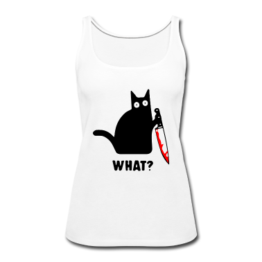 Katzen Tank Top - What Scary Katze mit Messer in der Hand