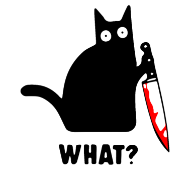Motiv What Scary Katze mit Messer in der Hand