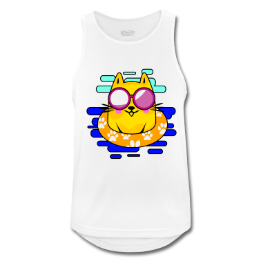 Katzen Tank Top - Sommer Katze im Pool