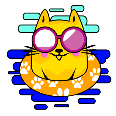 Motiv Sommer Katze im Pool