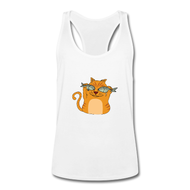 Katzen Tank Top - Lustige Katze mit Fischaugen