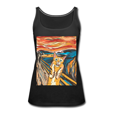 Katzen Tank Top - The Scream Der Schrei Parodie Katze Katzenbesitzer
