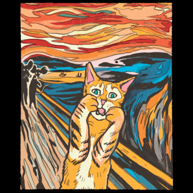 Motiv The Scream Der Schrei Parodie Katze Katzenbesitzer