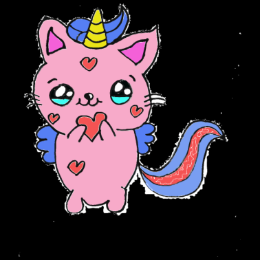 Motiv Katze und Einhorn ist eins